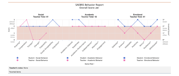 SAEBRS behavior report results